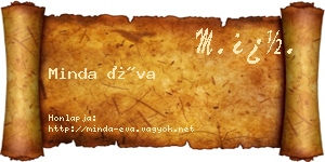 Minda Éva névjegykártya